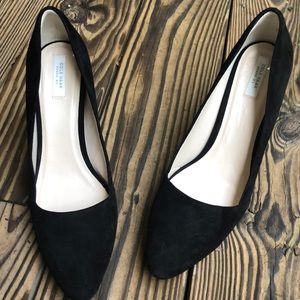 Cole Haan black suede block heels